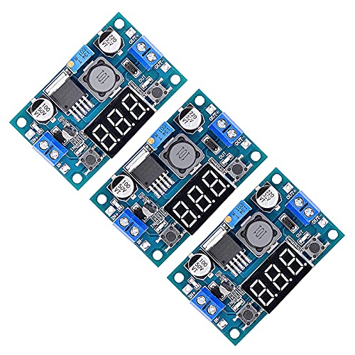 Valefod 3 Pack LM2596 DC to DC Voltage Regulator 4-40V to 1.5-35V Buck Converter with LED Display - Image 1
