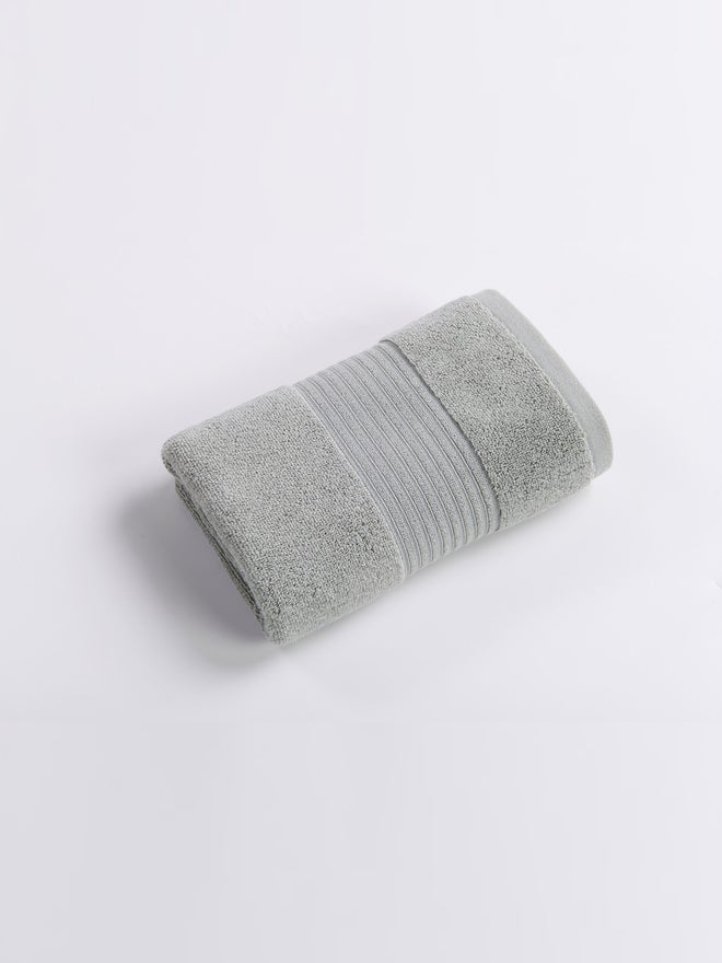 CANNON Dobby Border Face Towel 580Gsm 50X100Cm 100% Cotton Dark Grey - Image 2