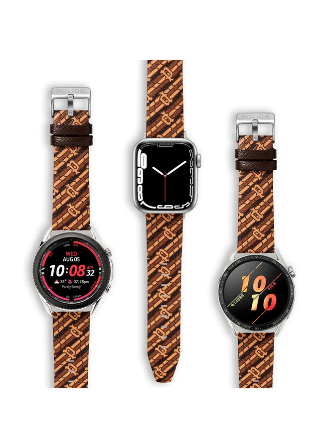 Police  Universal Replacement Leather Stra2-44-45-50) Samsung, Huawei Or Quartz Watch With Lug Width Of 22mm  | Best Price UAE