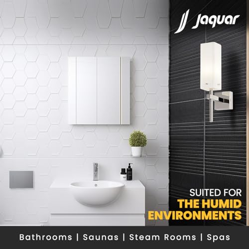 Jaquar Decorative Bath Wall Lamp | Opal Glass with Chrome Finish Base | Opulent Lighting | Water-Resistant Design for Bathrooms, Saunas, Steam Rooms & Spas | G9 LED 5W (70L*137W*290H) - Image 5