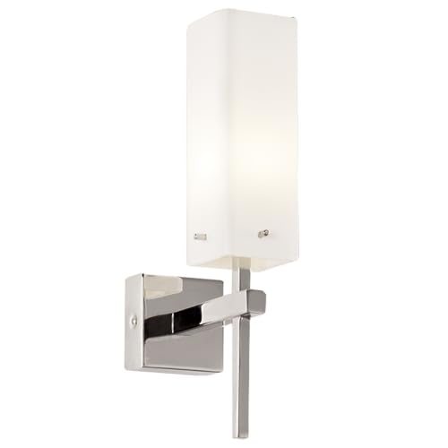 Jaquar Decorative Bath Wall Lamp | Opal Glass with Chrome Finish Base | Opulent Lighting | Water-Resistant Design for Bathrooms, Saunas, Steam Rooms & Spas | G9 LED 5W (70L*137W*290H) - Image 1