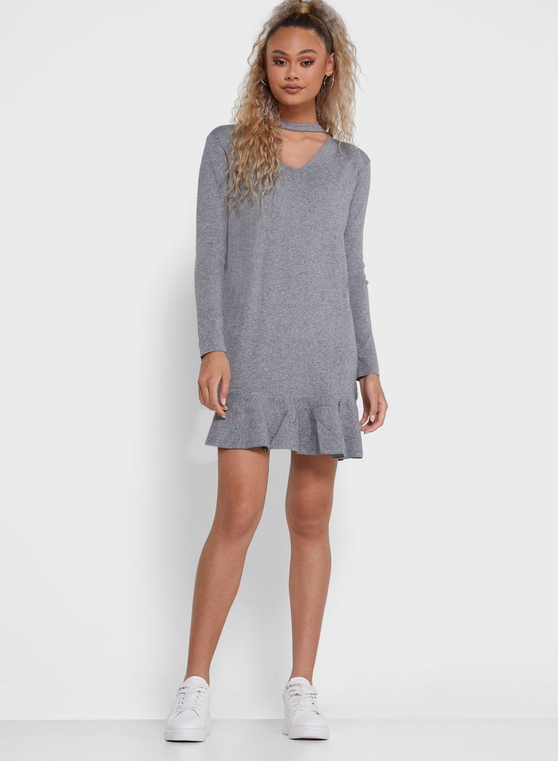 جينجر فستان ميني بنمط شوكر - Image 4