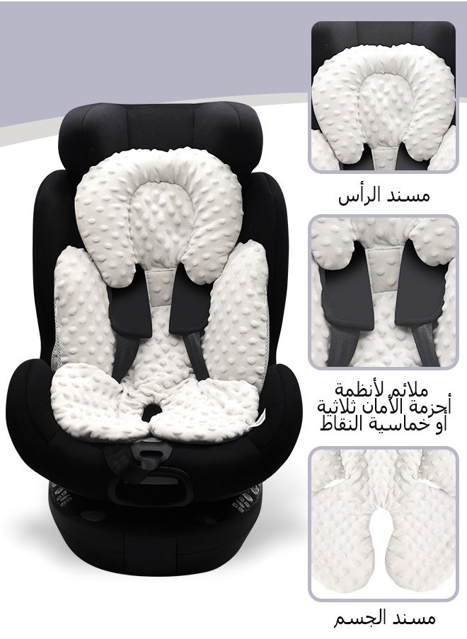ماركة غير محددة وسادة دعم رأس قابلة للعكس للسيارة للأطفال الرضع، وسادة مقعد سيارة 2 في 1 لحديثي الولادة، مناسبة للعربات، الأرجوحة، الكرسي الهزاز، الكرسي المرتد، باللون الرمادي الفاتح  - Image 3