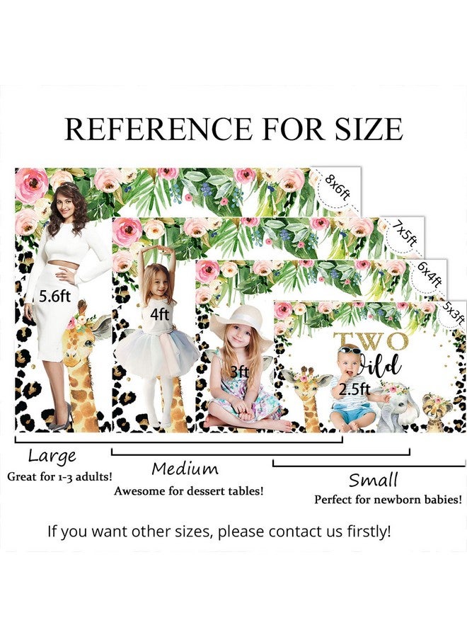 موكسيكا خلفية Mocsicka Two Wild لفتاة سفاري في الغابة حيوانات ديكور حفلة عيد ميلاد 2 7 × 5 أقدام خلفية صورة نمر زهرية لراية عيد الميلاد (7 × 5 أقدام (82 × 60 بوصة)) - Image 4
