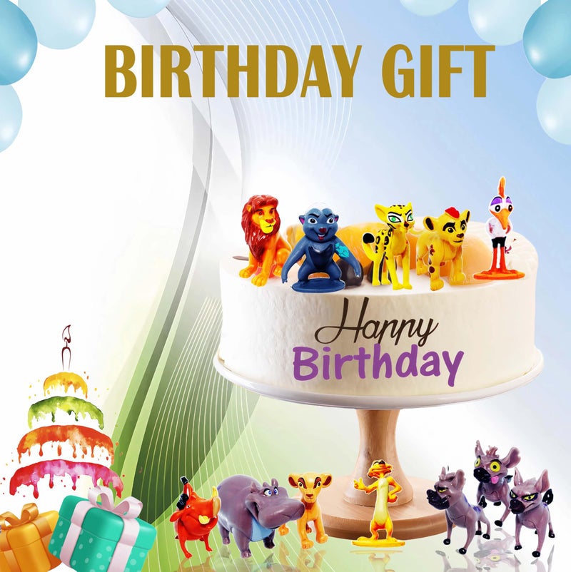 CNIUETYR Animal Doll Commemorative Set, Warthog&Spotted Hyena Toys, Home Party Cake Animal Decoration PVC Model (2.0 inch/12 Piece) - Image 2