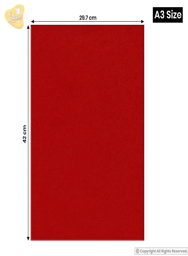 Lakeer A3 Felt Sheets 29.7cm X 42cm Set 10 Red Color Felt Sheets Stiff Fabric Hard Squares Craft Felt 1mm Thickness for Kids School DIY Crafting Project - Image 2