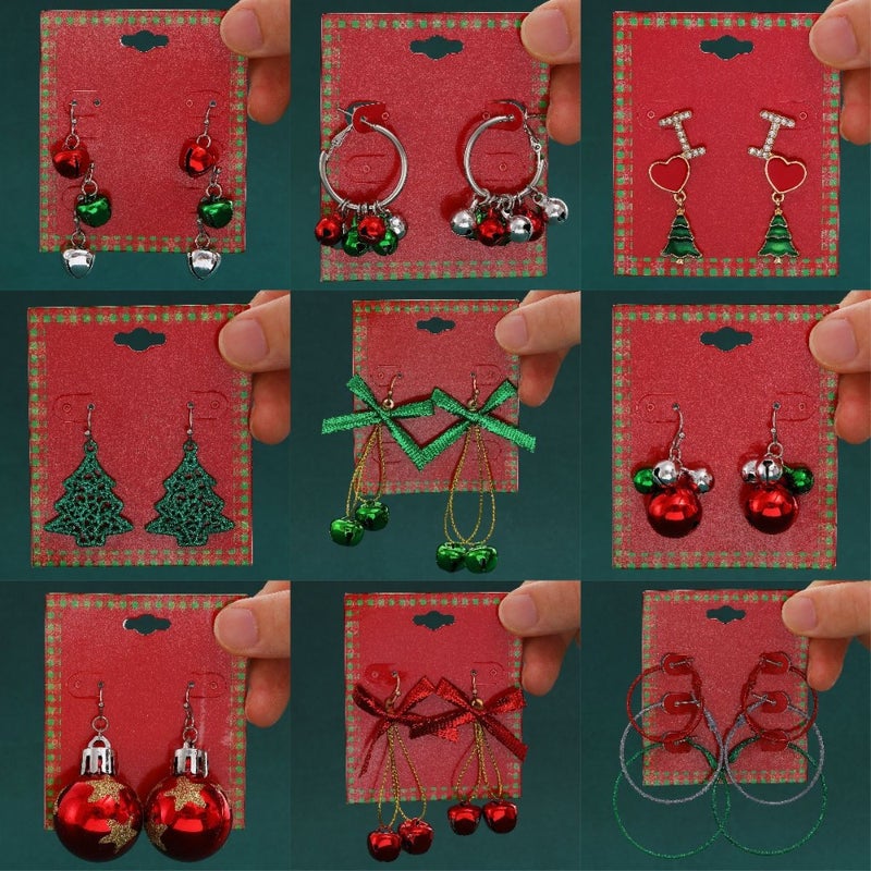 Christmas ornaments Creative Christmas tree earrings Simple snowman bell earrings Women's cross-border festive  accessories - Image 2