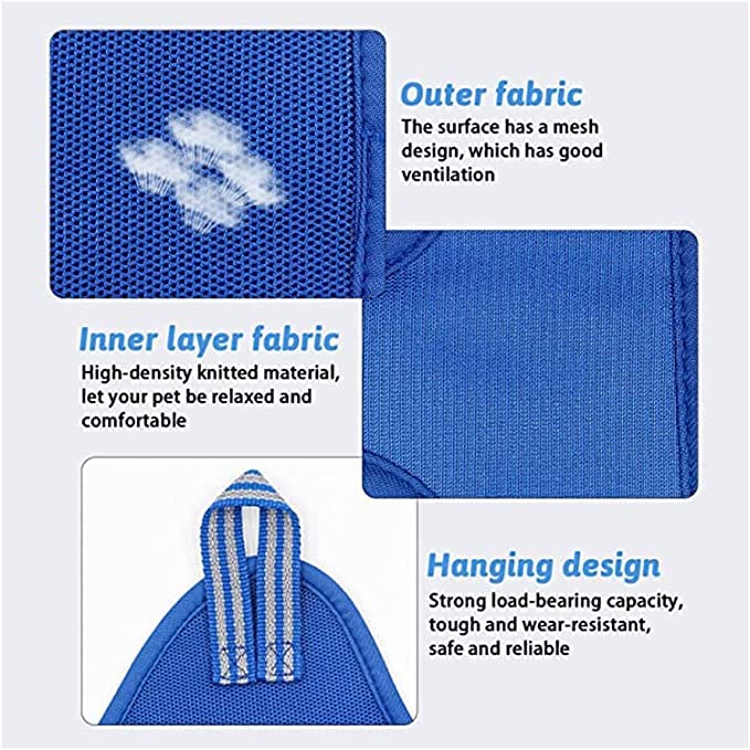 Rhyhorn Pet Grooming Hammock Harness for Cats & Dogs, 2 S-Hooks Dog Holder for Grooming, Pet Supplies Kit, Pet Stuff Helper Bathing, Ear/Eye Care (Blue) - Image 2