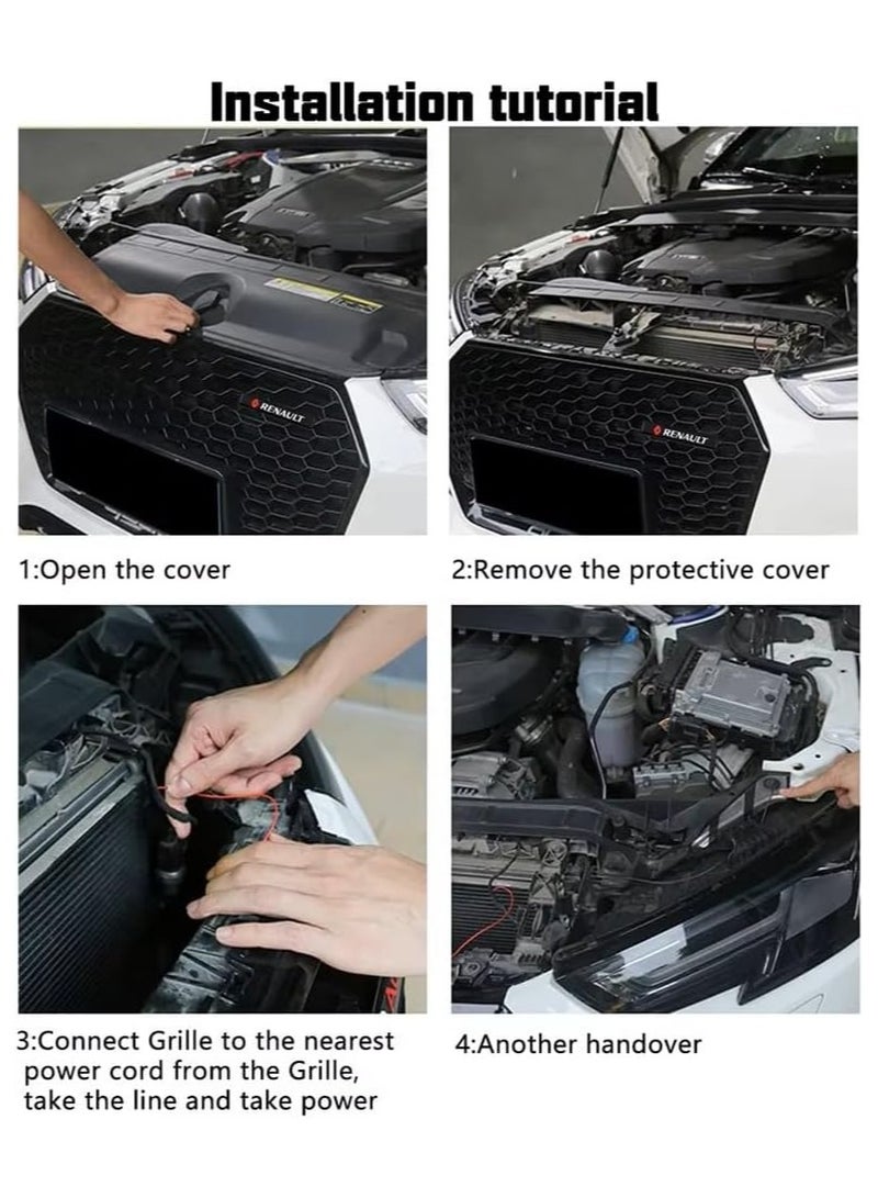 Vierex LED Front Hood Grille Emblem Light for Audi Car Decorative Badge for S3 S4 S5 S6 RS3 RS4 RS5 RS6 RS8 A2 A3 TT B6 B8 Waterproof, 12V LED Accent Lighting Mod Accessory - Image 4