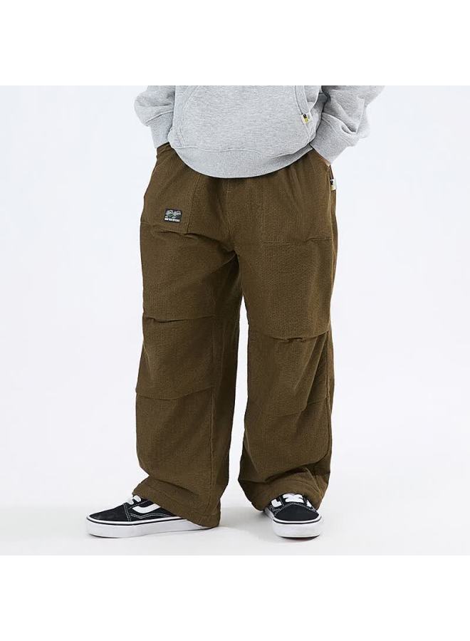 Mipo 25 Autumn Children's Corduroy Warm Long Pants Uni Outdoor Casual Trousers Olive Green 160cm - Image 3