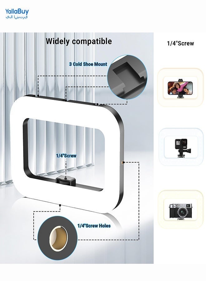 يلا اشتري جهاز تصوير فيديو مزود بإضاءة حلقية - مثبت يدوي لإنشاء محتوى متعدد المنصات، طاقة تدوم طويلاً بفضل بطارية مدمجة بسعة 8000 مللي أمبير، إضاءة حلقية قابلة للتعديل للمكياج والتصوير الخارجي والبث المباشر - Image 4