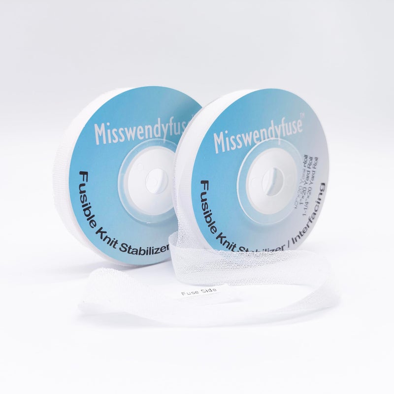 Misswendyfuse Knit Stay Tape12X30yards fusible Knit Hem stabilizer for Shoulder Seams and Pant hemsSingle Side Adhesive Ultra fine Stretch White - Image 3