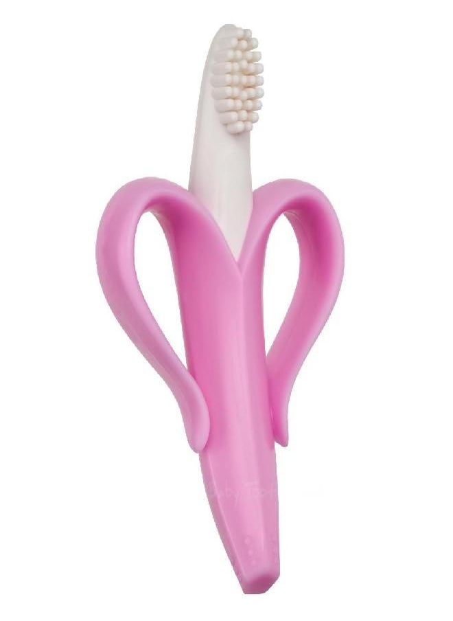 Baby Banana Baby Banana - Pink Banana Toothbrush, Training Teether Tooth Brush for Infant, Baby, and Toddler  - Image 2
