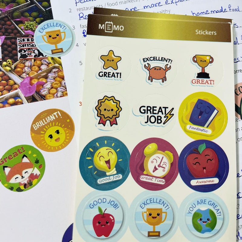 Memo teachers Education Stickers, Multi color Circles Paper, 300 stickers for Classroom Rewards & encourage (Teacher 3 (pink)) - Image 2