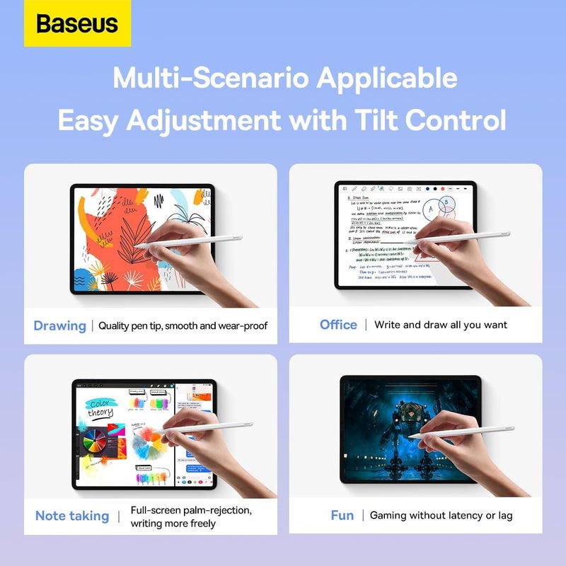 Baseus Smooth Writing 2 Series Wireless Charging Stylus, White (Active Version with active pen tip) - Image 4