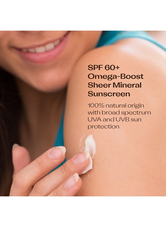 تريلوجي - واقي الشمس المعدني الشفاف بعامل حماية من الشمس SPF 60 بالإضافة إلى أوميغا بوست 3 قيراط، 2.5 أونصة - Image 1