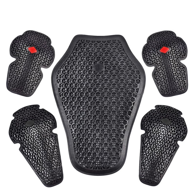 CE Level 1 Approved Motorcycle Back Protector Universal Motorbike Shoulder Pads Elbow Pads Soft Motorcycle Jacket Insert Armor Moto Dorsal Equipment 5pcslot