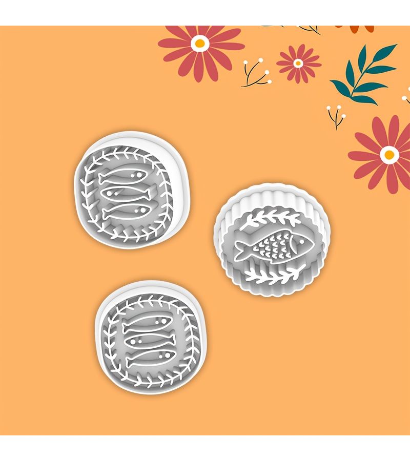 2 White Ocean Little Fish Animal Embossed Polymer Clay Cutters For Handmade Earring Bead Master Making Bohemian Style Exquisite Cute Patterns