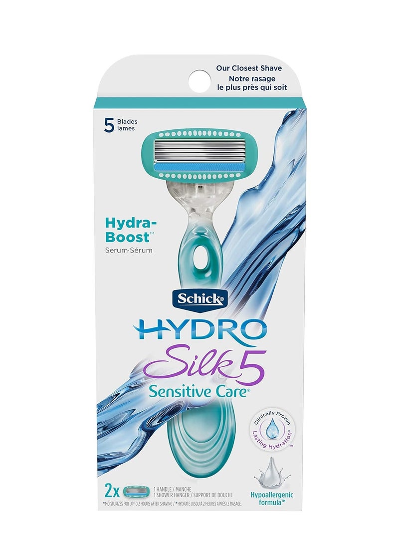 schick Hydro Silk Sensitive Skin Razor For Women With 2 Moisturizing Razor Blade Refills 