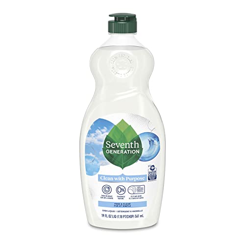 Seventh Generation Dish Liquid Soap Free Clear liquid soap Dishwashing Soap Dish Soap for sensitive skin 19 oz