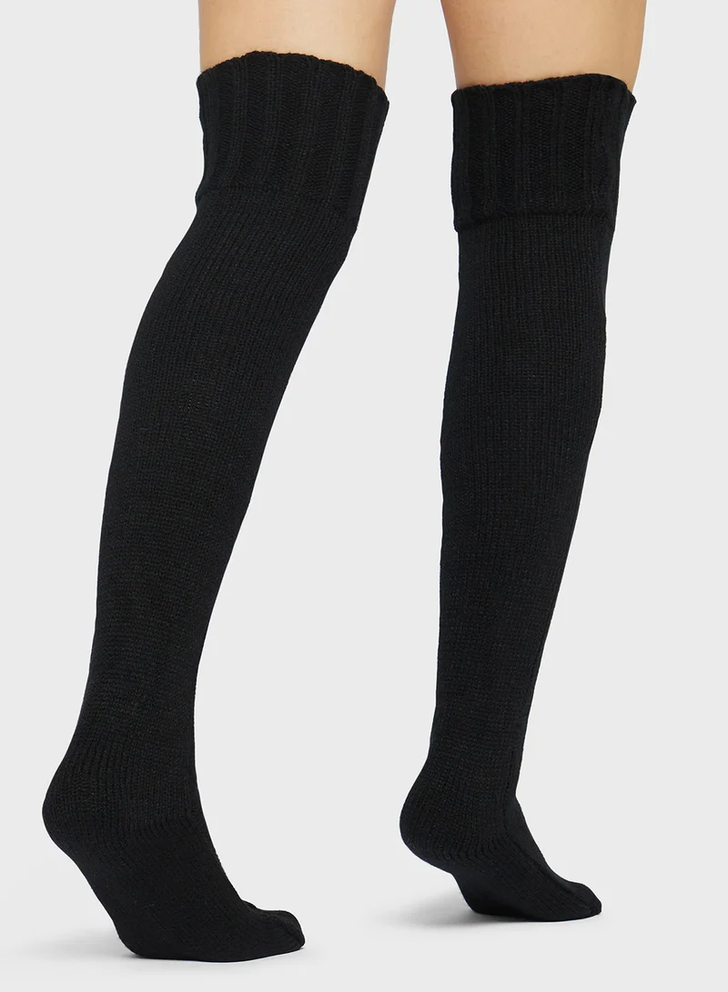 Ginger Over The Knee Pointelle Cozy Socks