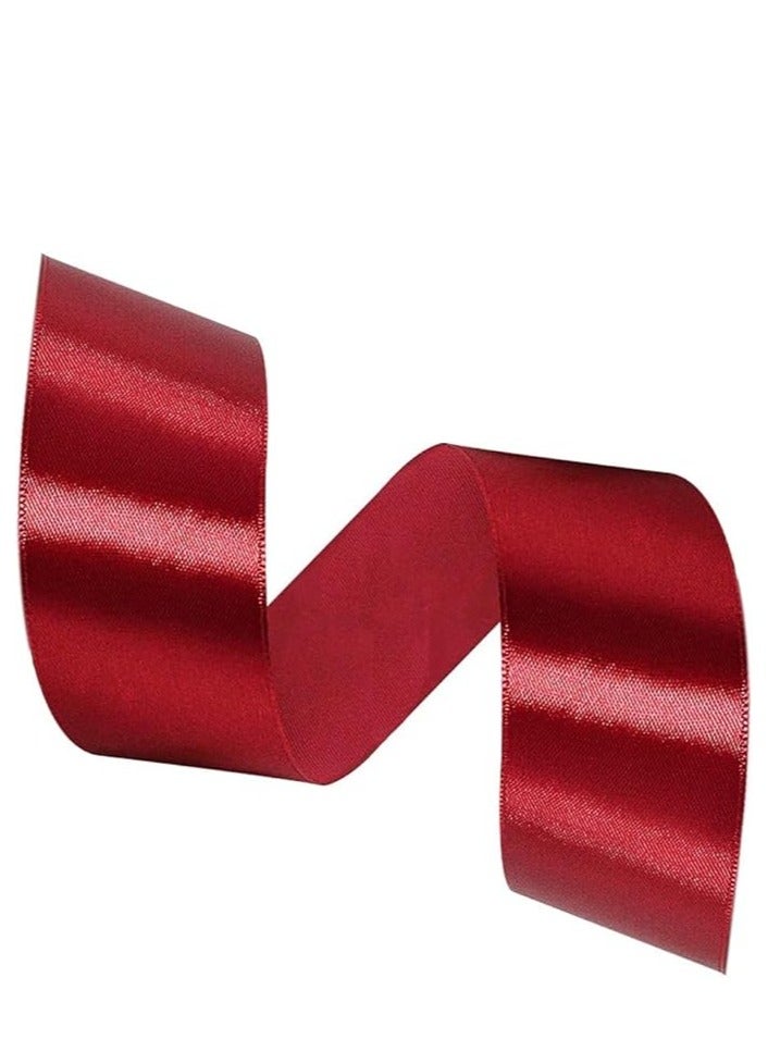 Burgundy Ribbon 1-1/2 Inch, 25 Yards Wine Red Satin Fabric Ribbons for Gift Wrapping, Christmas Garland, Christmas Tree Ornaments, Bows Making, DIY Crafts, Sewing Projects and Wedding Party - Image 2