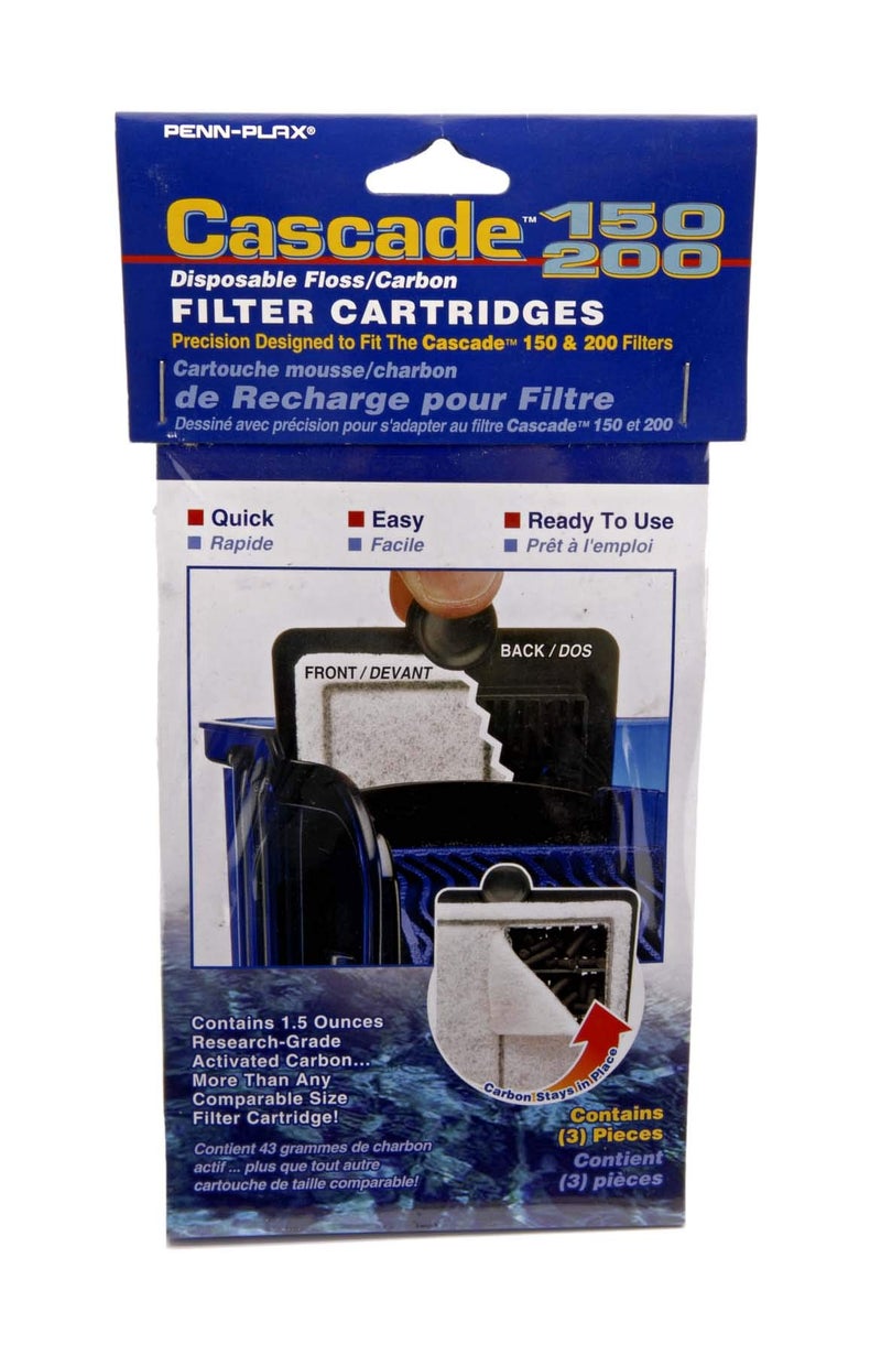 Penn Plax Penn-Plax Cascade Hang-on Power Filter Replacement Cartridges - 3 Pack - Image 1