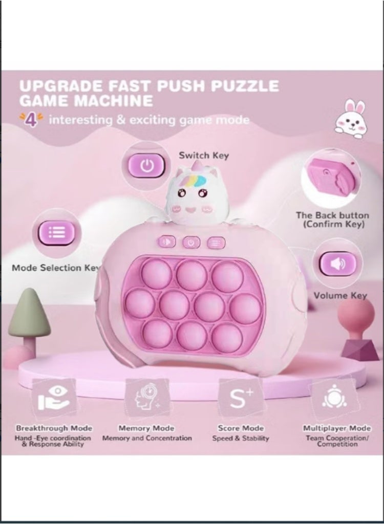 لعبة إلكترونية سريعة الدفع مضيئة منبثقة لعبة فيدجيت للبالغين والأطفال مع وحدة تحكم ألعاب تعليمية، لعبة فيدجيت حسية بفقاعات الدفع والفرقعة هدية عيد ميلاد (يونيكورن) - Image 2