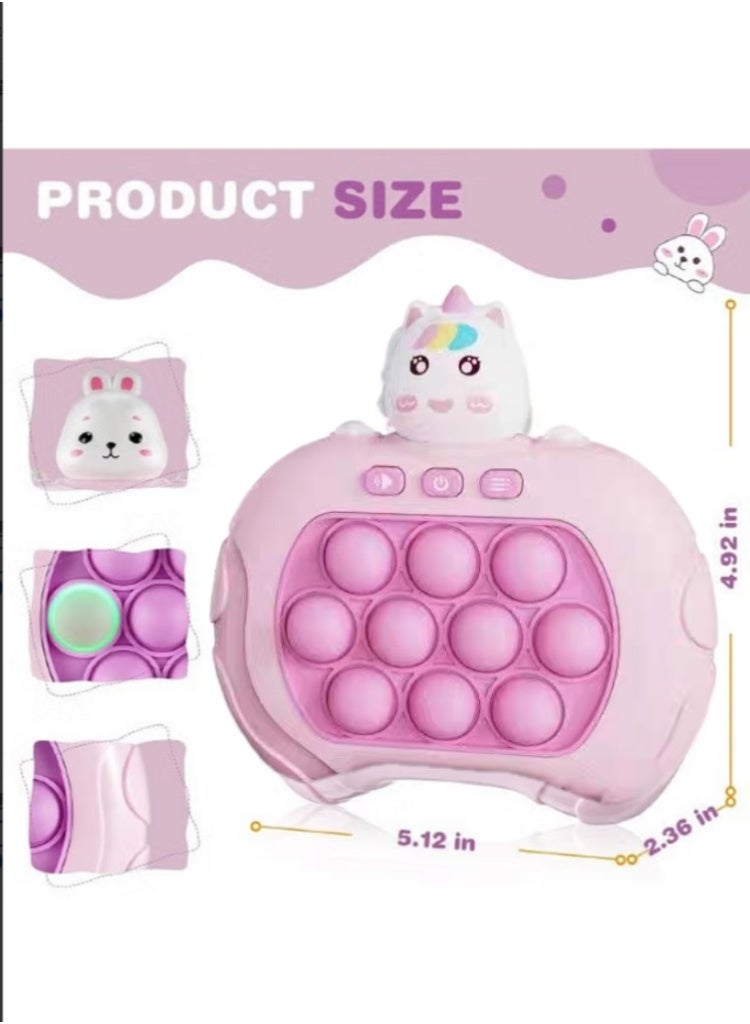 لعبة إلكترونية سريعة الدفع مضيئة منبثقة لعبة فيدجيت للبالغين والأطفال مع وحدة تحكم ألعاب تعليمية، لعبة فيدجيت حسية بفقاعات الدفع والفرقعة هدية عيد ميلاد (يونيكورن) - Image 4