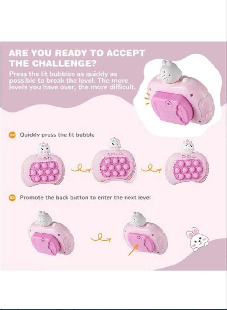 لعبة إلكترونية سريعة الدفع مضيئة منبثقة لعبة فيدجيت للبالغين والأطفال مع وحدة تحكم ألعاب تعليمية، لعبة فيدجيت حسية بفقاعات الدفع والفرقعة هدية عيد ميلاد (يونيكورن) - Image 5