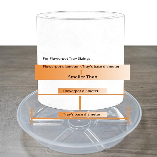 MSKIAUO 4 inch Plant Saucers, 6 Pack Clear Plant Trays, 5" (5.5" top diameter) Durable Round Plastic Flower Plant Water Drip Tray for Pots Planter, Plant Dish Pant Plate to Catch Water for Indoor & Outdoor - Image 3