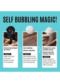 SOOAE Soo'AE Black Charcoal Double Bubble Mask Cleanser -2 𝗶𝗻 1 𝗢𝘅𝘆𝗴𝗲𝗻 𝗕𝘂𝗯𝗯𝗹𝗲 𝗠𝗮𝘀𝗸 𝗮𝗻𝗱 𝗙𝗮𝗰𝗲 𝗪𝗮𝘀𝗵 Cleansing Foam Double Cleanse for Men and Women 200mL  - Image 5
