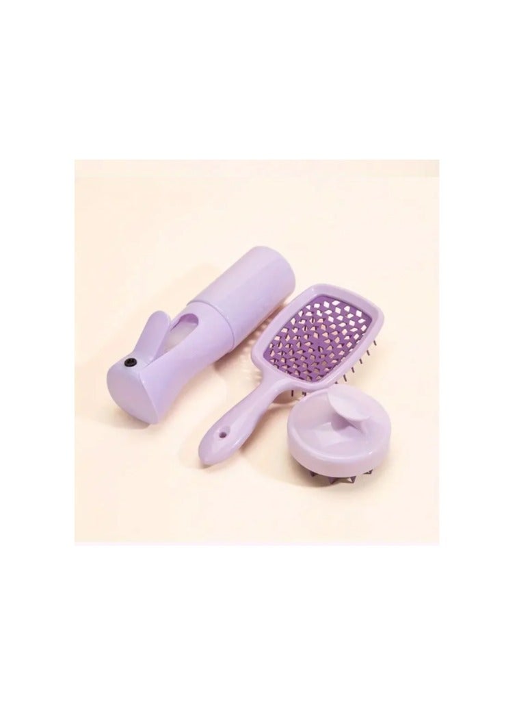 3 pcs set Scalp Massage Comb Hollow Out Comb Shampoo Massage Brush For Bath Hair Washing Spray Bottle Salon Hairdressing Tools - Image 4