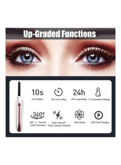 Arabest 2 Temperature Settings USB Rechargeable 24 Hours Long Lasting Heated Eyelash Curler (White)  - Image 5