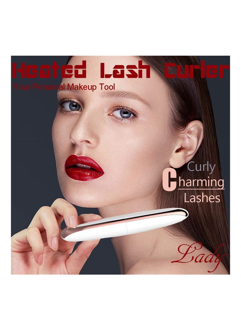 Arabest - 2 Temperature Settings USB Rechargeable 24 Hours Long Lasting Heated Eyelash Curler (White) - Image 1