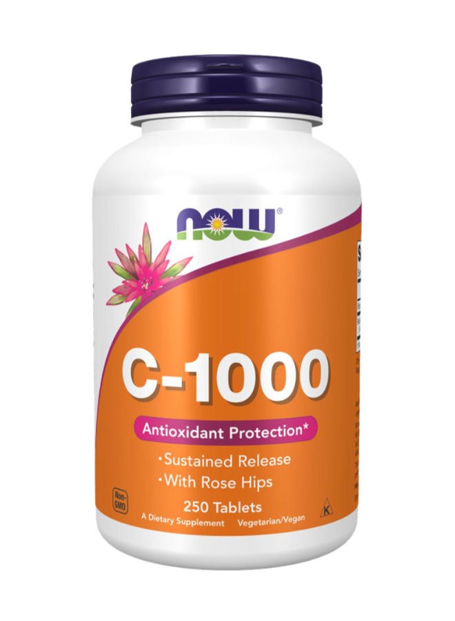 now Vitamin C 1000 mg With Rose Hips Sustained Release Tablets 250's 