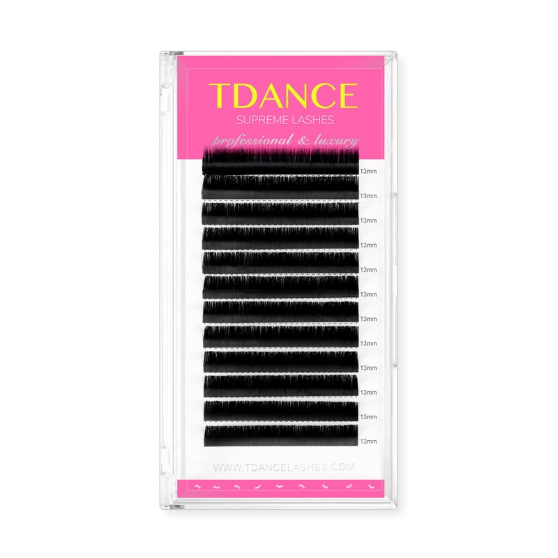 TDANCE Lash Extension Matte Black Eyelash Extension C CC D DD J B L Curl Volume & Classic Lash Extensions 0.03-0.18mm Thickness Professional Salon Use(0.03-CC,14 mm) - Image 1