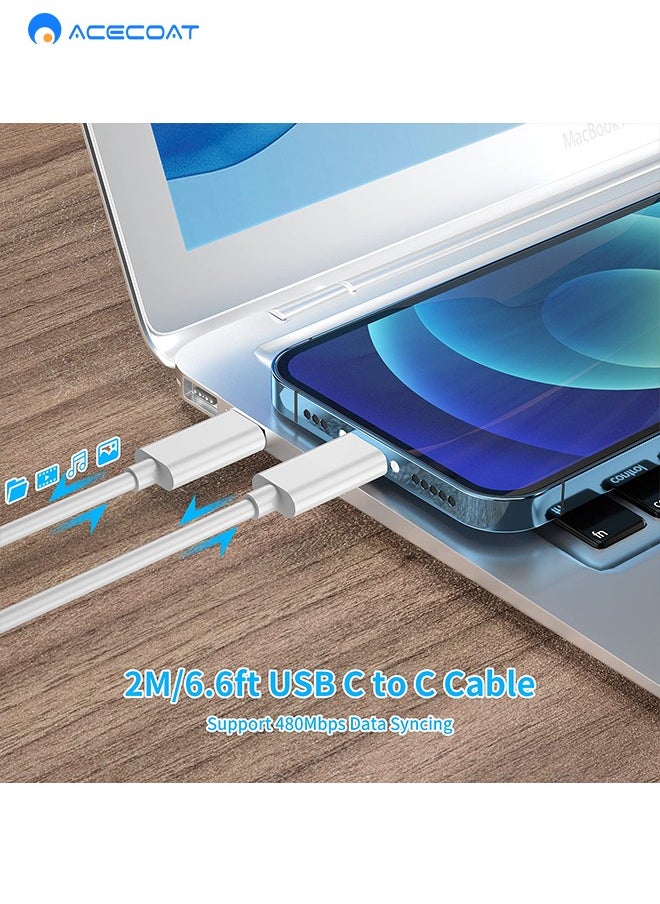 ايسكوت شاحن ماك بوك برو 140 واط USB C شاحن محول الطاقة ماك بوك برو 16 15 13 انش، ماك بوك اير 2018 2019 2020 13 انش، يعمل مع نوع C 140 واط 96 واط 87 واط 61 واط 30 واط شاحن لجميع اجهزة اللابتوب والهواتف بمنفذ  - Image 3