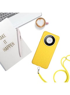 Zaboon Case For Huawei Mate 60 Wheat MagSafe Magnetic Straw Material + TPU Phone Case with Lanyard  - Image 4