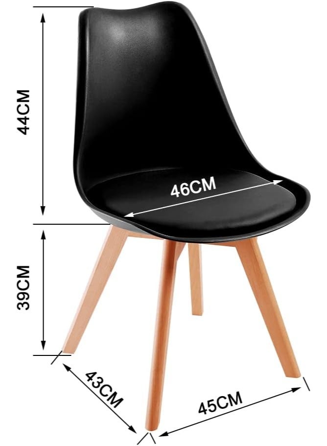 Set of 6 Dining Chairs with Solid Wood Legs, Modern Kitchen and Dining Room Chairs with Comfortable Seat for Home and Office - Image 5
