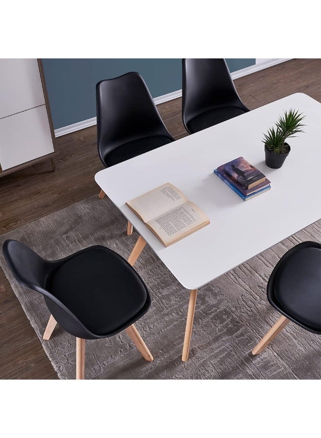 Set of 6 Dining Chairs with Solid Wood Legs, Modern Kitchen and Dining Room Chairs with Comfortable Seat for Home and Office - Image 4