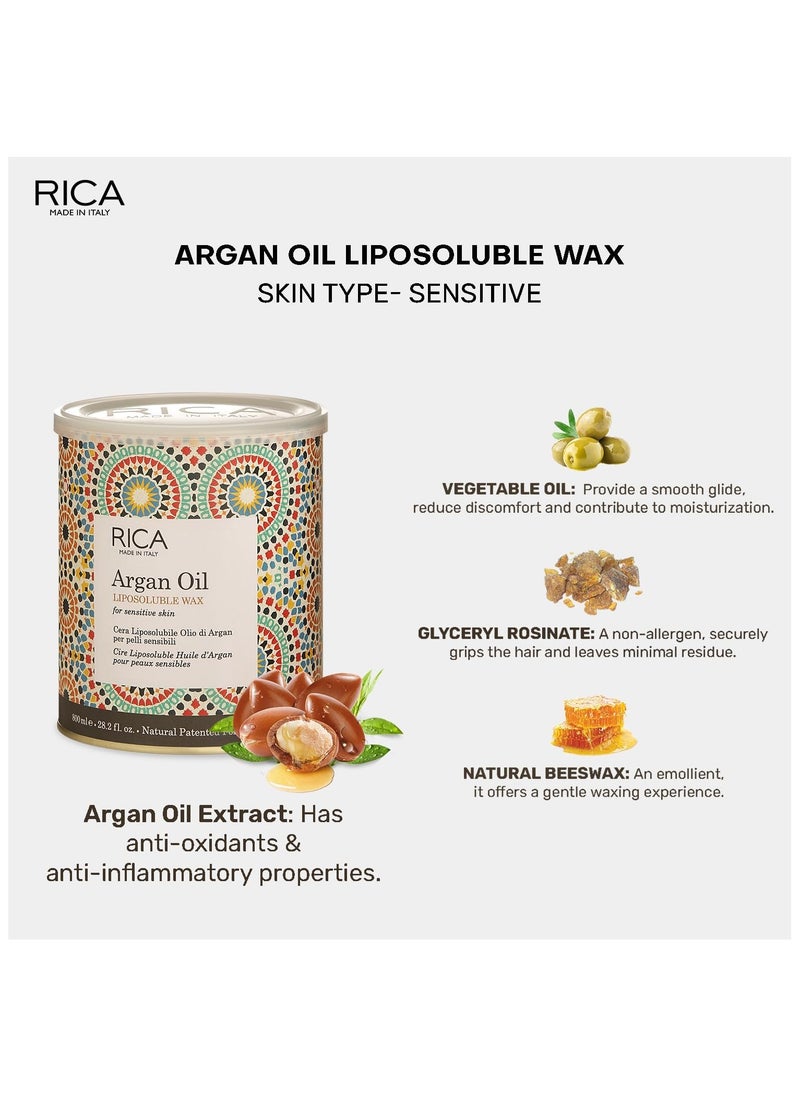 RICA COSMETICS RICA COSMETICS Argan Oil Liposoluble Wax – 800ml, For Skin, Professional Hair Removal  - Image 2