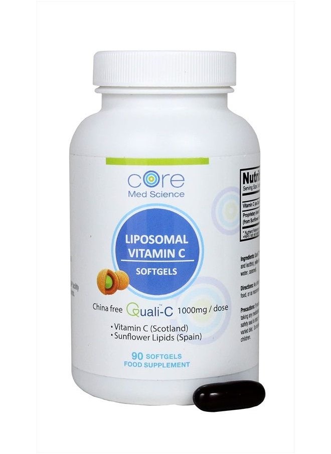 Core Med Science - Liposomal Vitamin C 1000mg by Core Med Science, 90 Softgels - Non-GMO Natural Liposomal Vitamin C Supplement That Promotes Healthy Skin - Immune System Booster for Adults, Supports Collagen Formation - Image 1