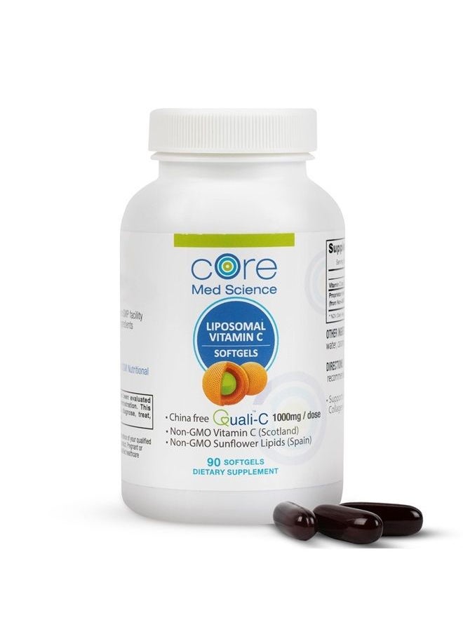 Core Med Science - Liposomal Vitamin C 1000mg by Core Med Science, 90 Softgels - Non-GMO Natural Liposomal Vitamin C Supplement That Promotes Healthy Skin - Immune System Booster for Adults, Supports Collagen Formation - Image 1
