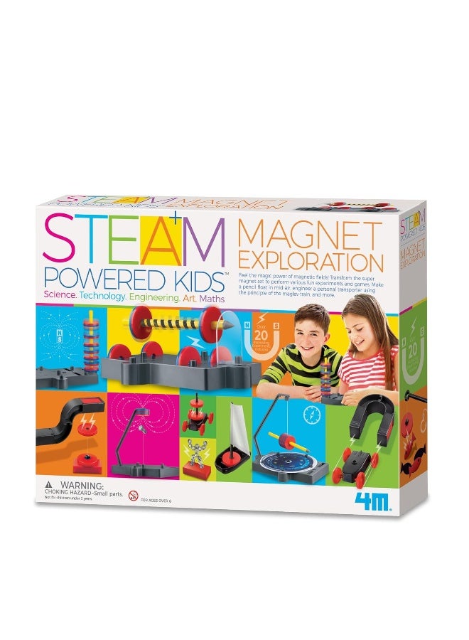 4M STEAM Powered Kids Magnet Exploration Kit – Over 40 Interactive Magnetic Tools for 25 Experiments Including Maglev Racer, Compass Yacht, Magnetic Fishing & UFO Build – STEM Toy for Ages 8+ | 00-05535 - Image 1
