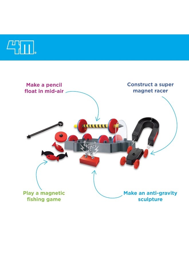 4M STEAM Powered Kids Magnet Exploration Kit – Over 40 Interactive Magnetic Tools for 25 Experiments Including Maglev Racer, Compass Yacht, Magnetic Fishing & UFO Build – STEM Toy for Ages 8+ | 00-05535 - Image 3