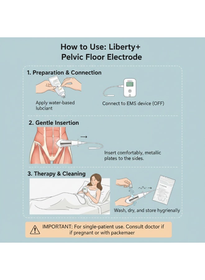 TensCare Liberty+ Pelvic Floor Rehabilitation Electrode (Model X-VPM) – Professional Muscle Stimulator for Incontinence Support - Image 4