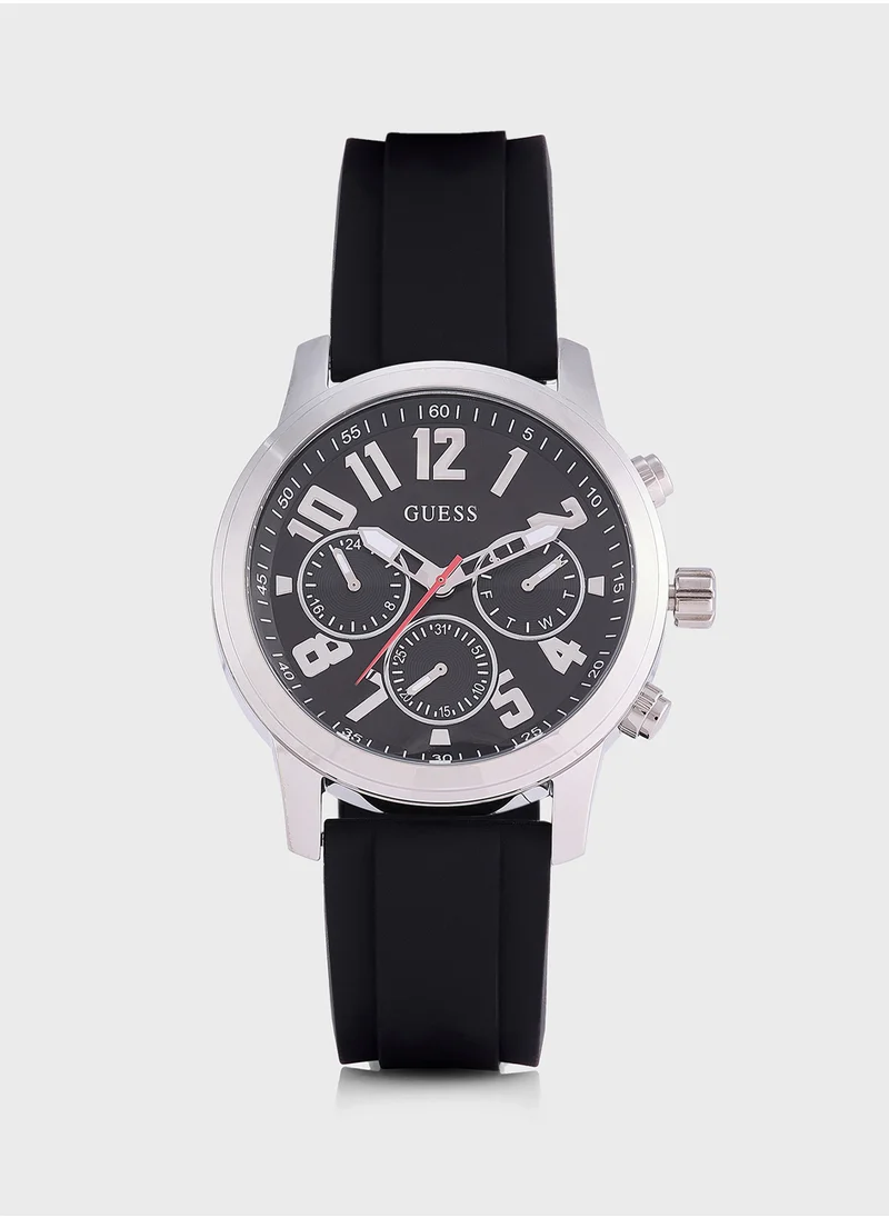 GUESS Parker Leather Strap Analog Watch