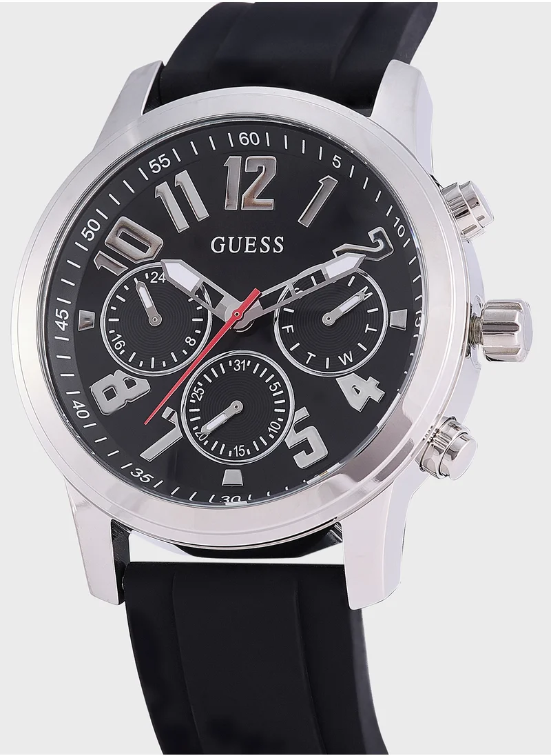 GUESS Parker Leather Strap Analog Watch