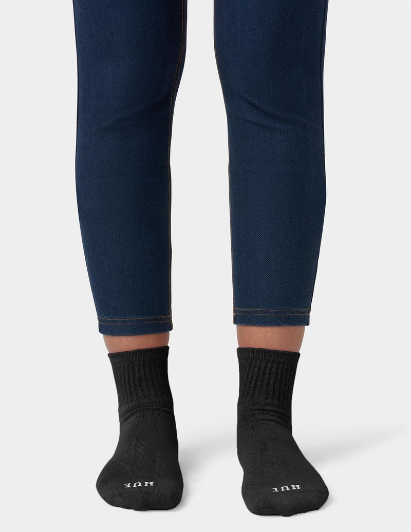 Hue Women's Mini Crew Sock 6-Pack, Black, One Size - Image 2